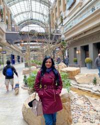 Ranjani Venkatakrishnan wearing fuschia coat